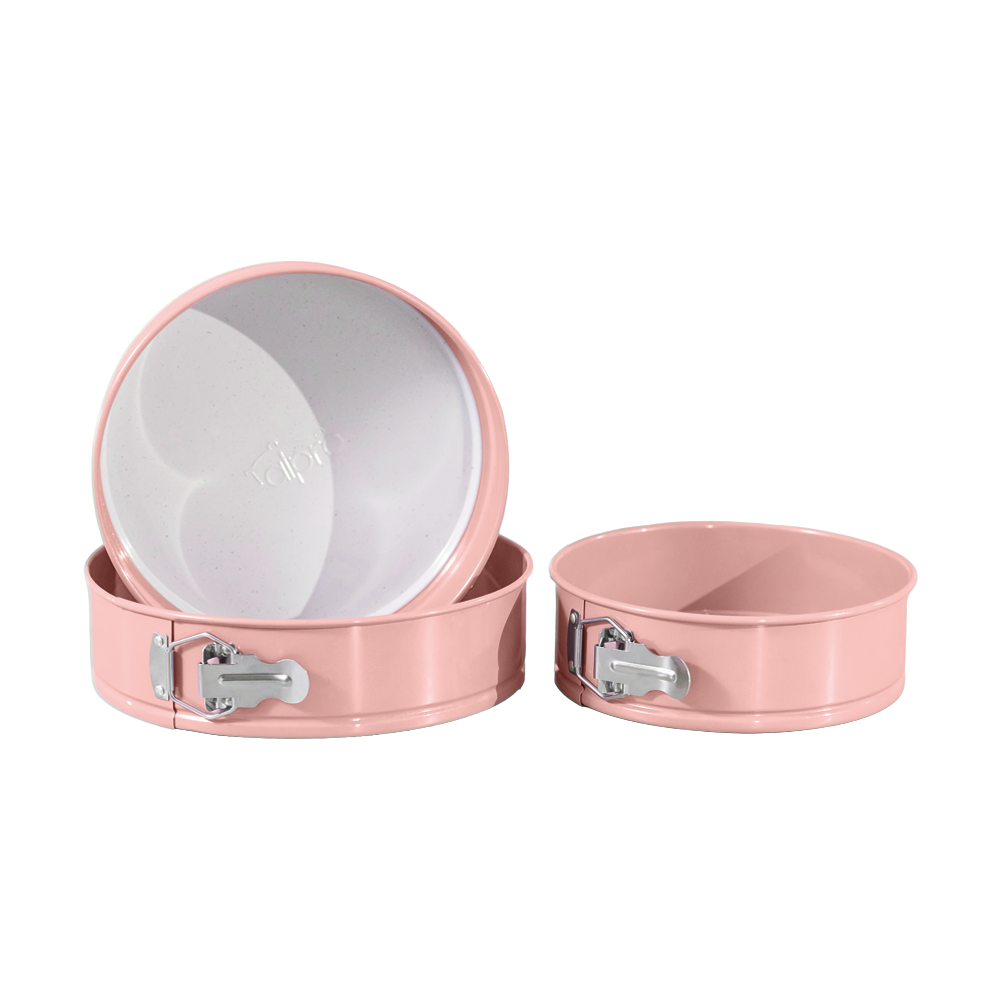 Juego de 3 moldes con clip rosa